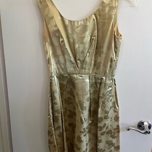 Vintage Elegant Gold Floral Dress